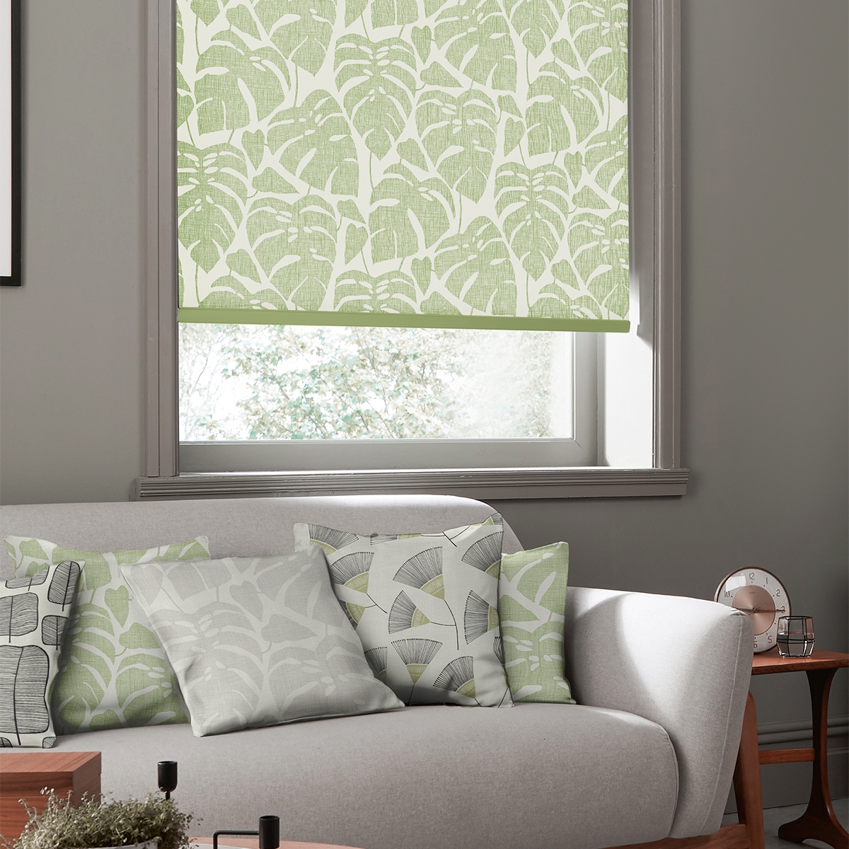 Product photograph of Missprint Guatemala Olive Roller Blind from Choice Furniture Superstore.