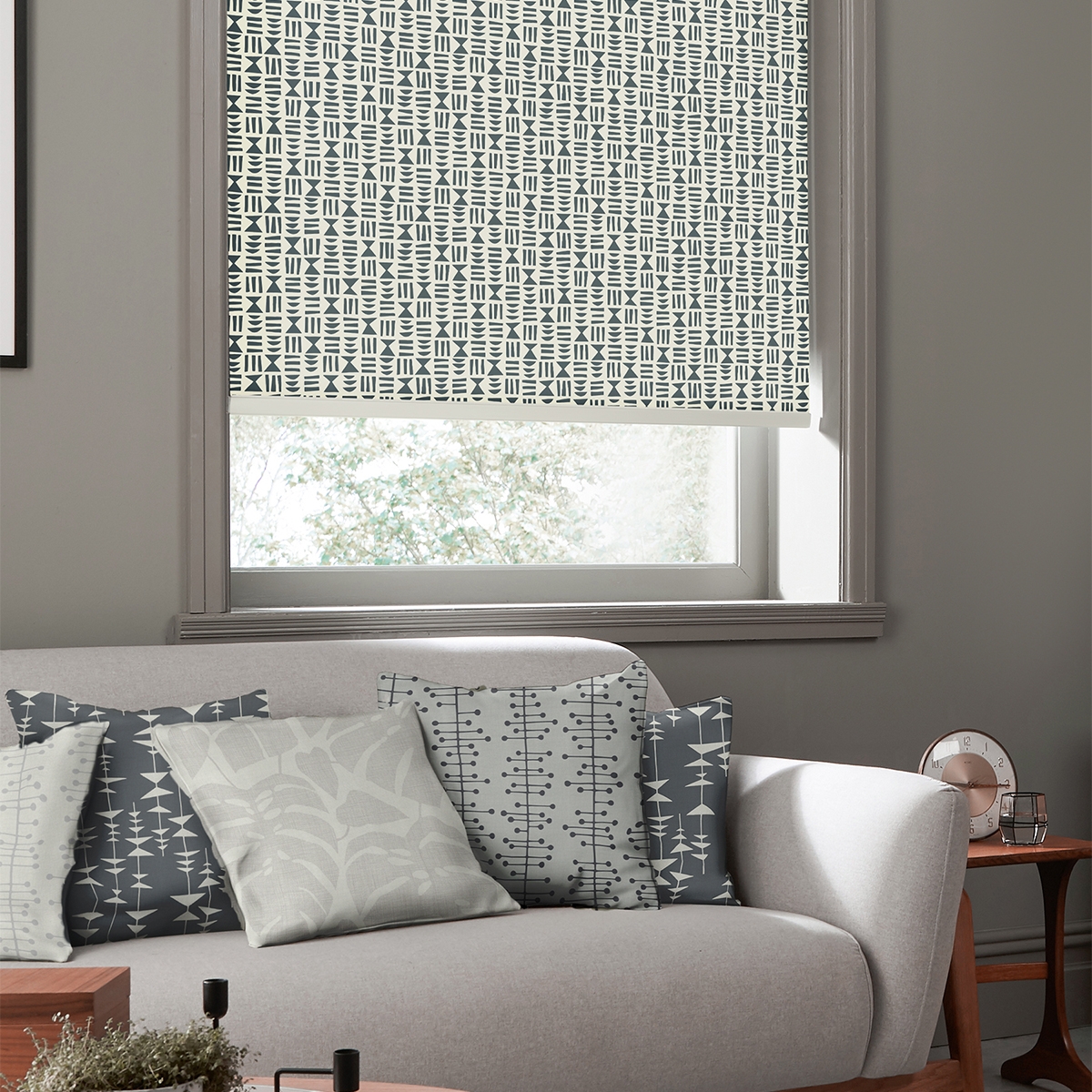Product photograph of Missprint Hieroglyph Lead-roller Blind from Choice Furniture Superstore.