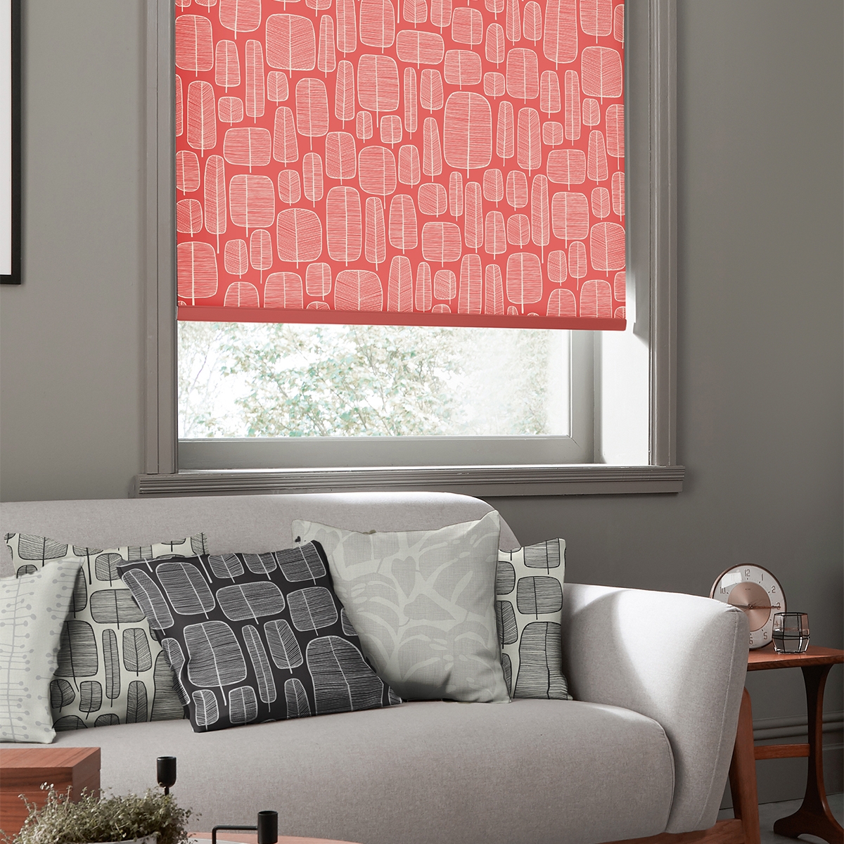 Product photograph of Missprint Little Trees Chilli Roller Blind from Choice Furniture Superstore.