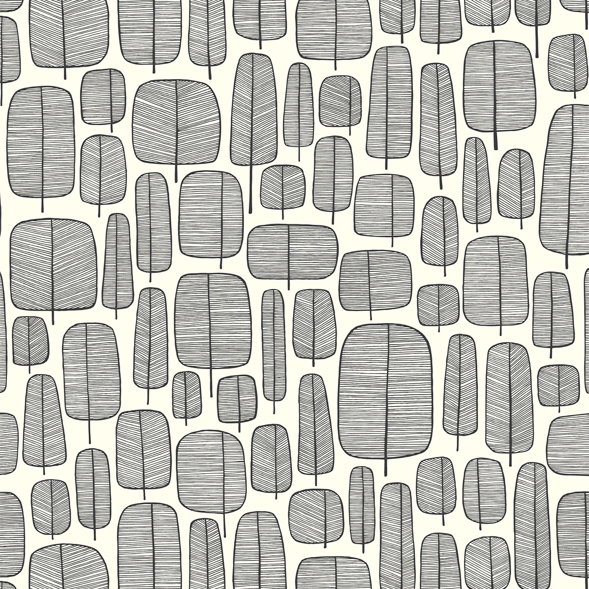 Product photograph of Missprint Little Trees Monochrome Roller Blind from Choice Furniture Superstore.