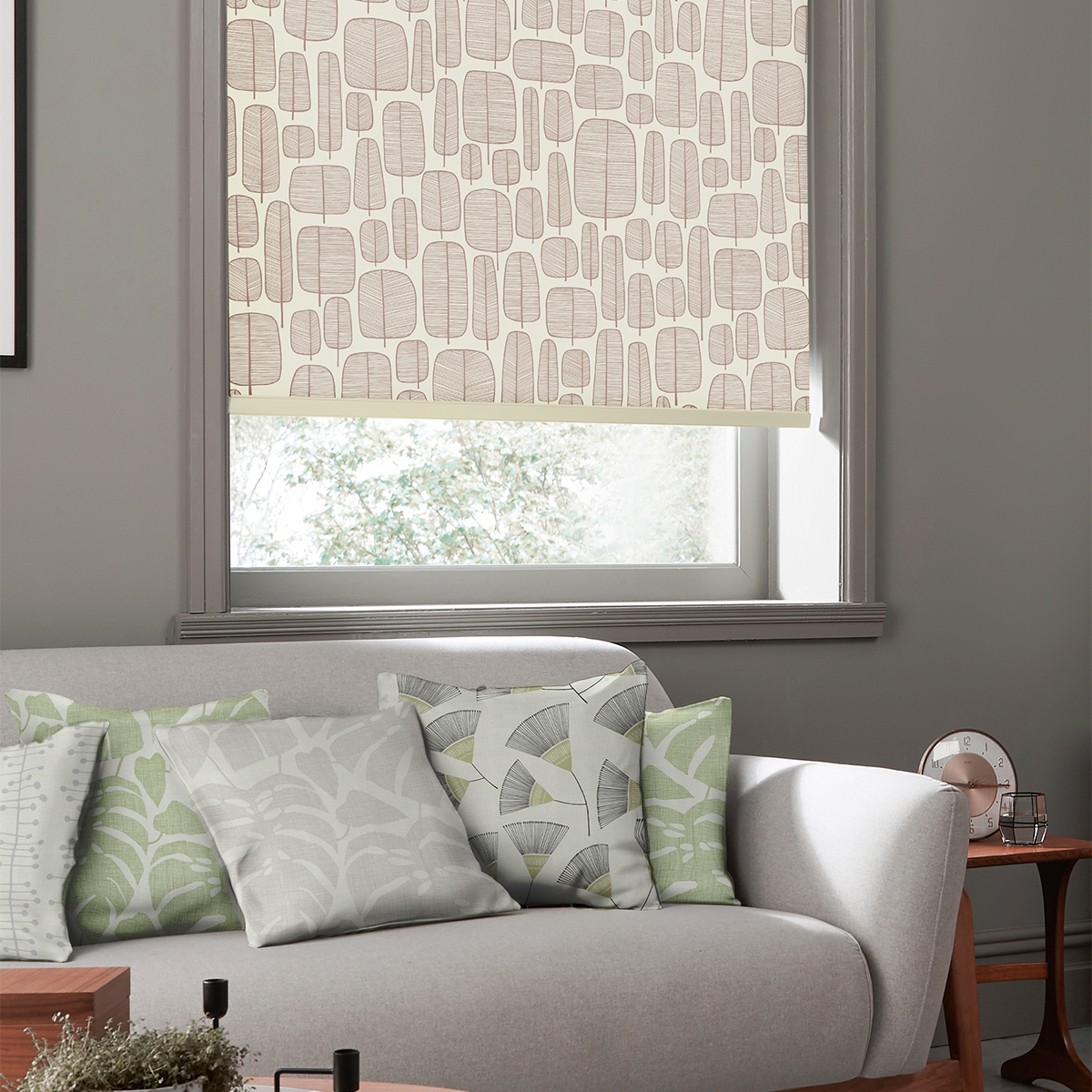 Product photograph of Missprint Little Trees Stone-roller Blind from Choice Furniture Superstore.