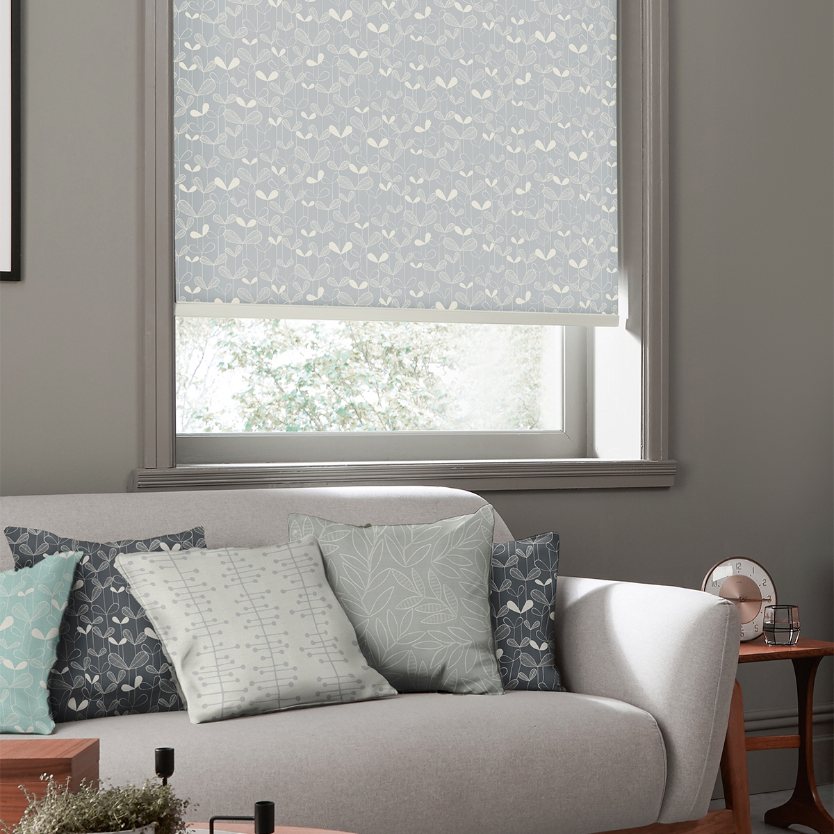 Product photograph of Missprint Saplings Cloud Grey-roller Blind from Choice Furniture Superstore.