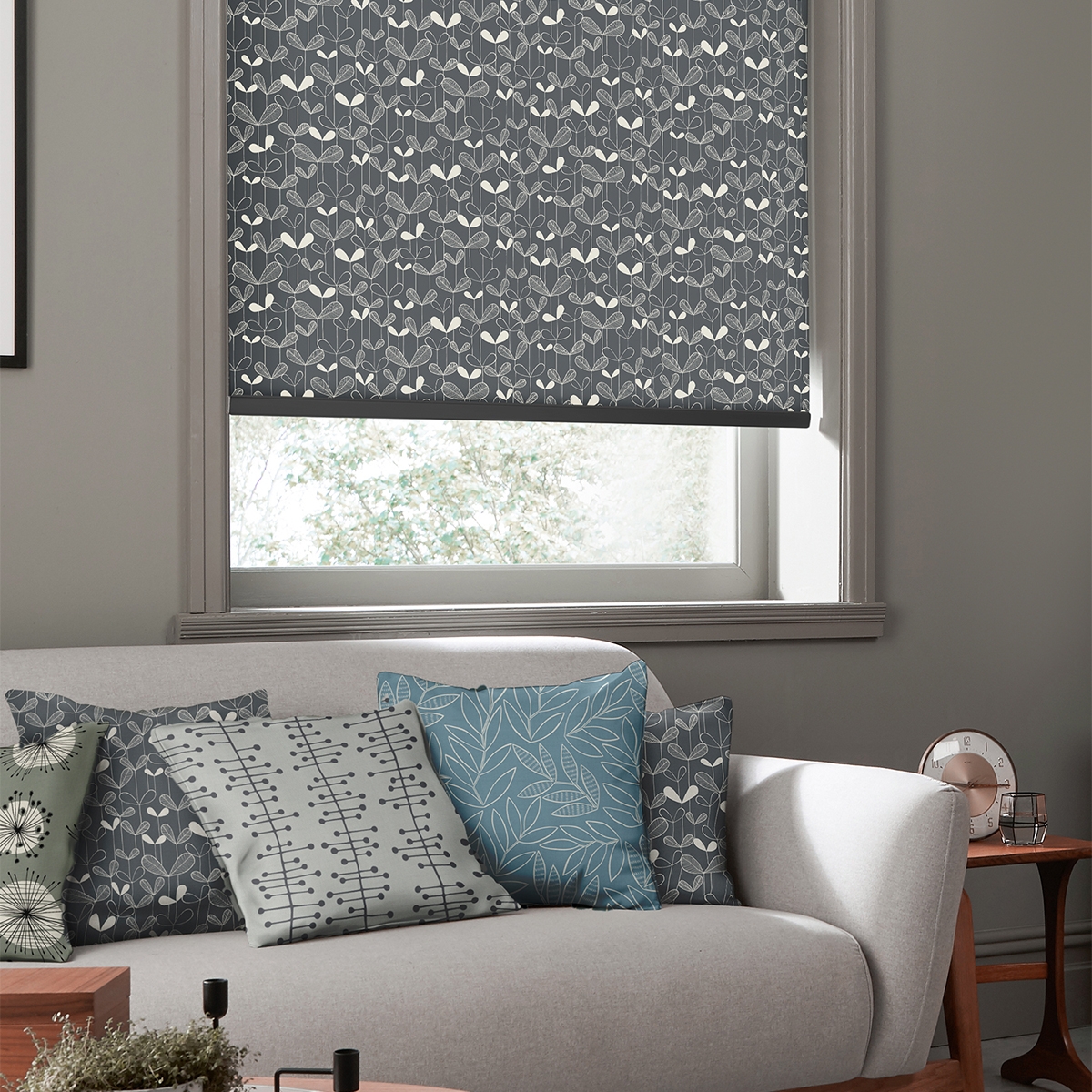 Product photograph of Missprint Saplings Graphite-roller Blind from Choice Furniture Superstore.