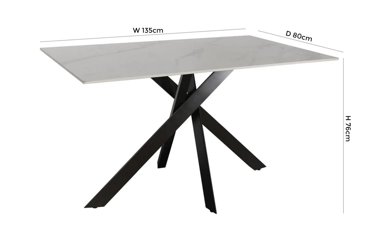 Product photograph of Alpha Marble Effect Compact Dining Table - 4 Seater from Choice Furniture Superstore.