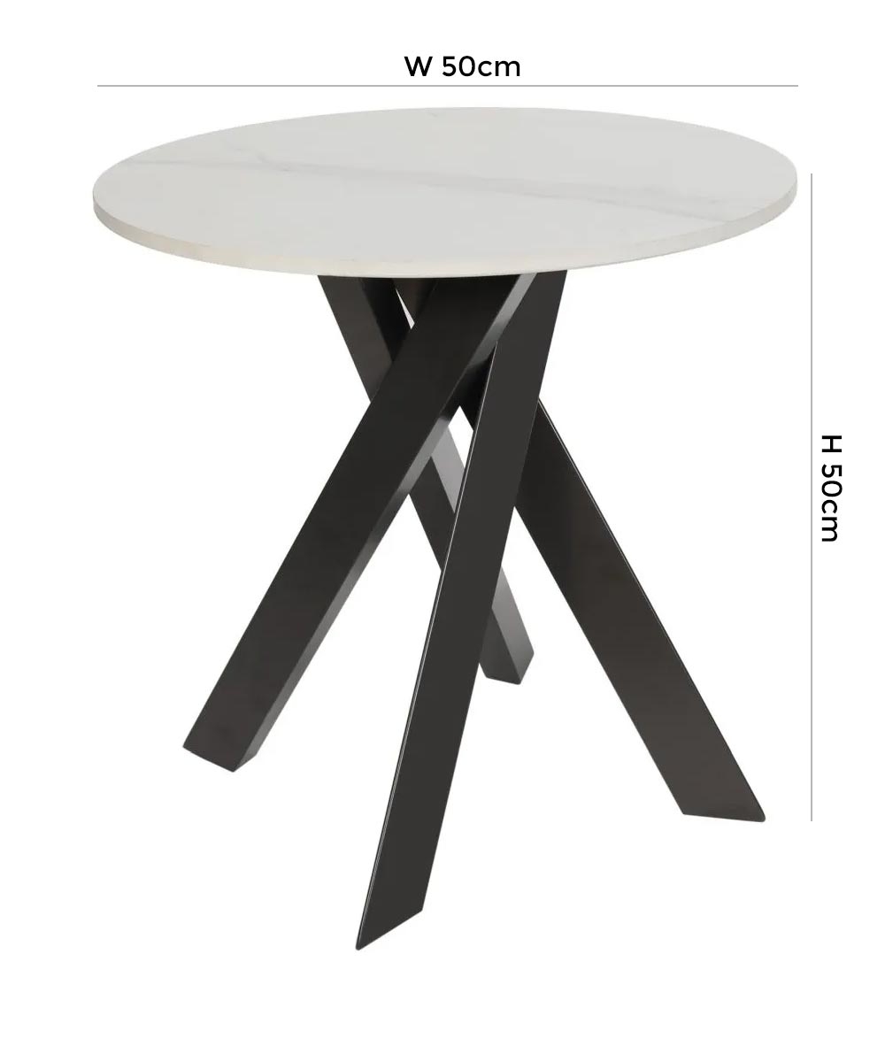 Product photograph of Alpha Marble Effect Round Lamp Table from Choice Furniture Superstore.