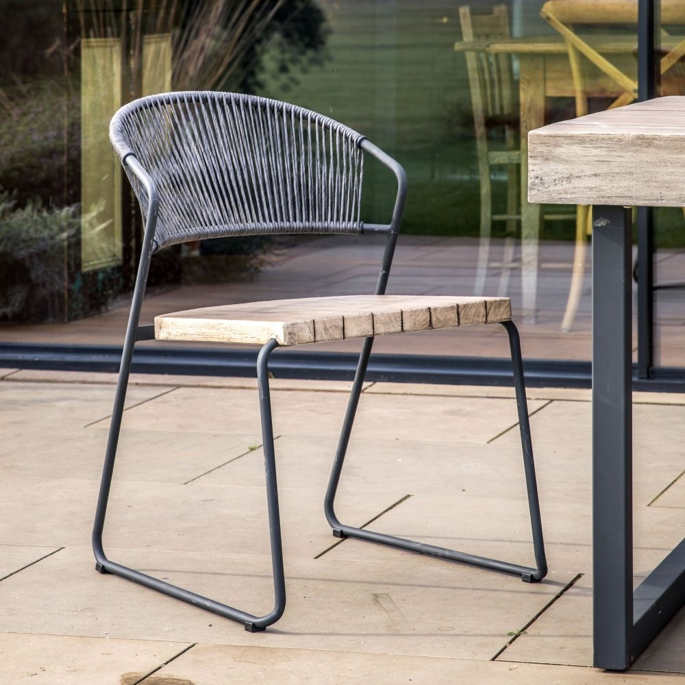 Product photograph of Walden Teak Outdoor Garden Dining Chair Sold In Pairs from Choice Furniture Superstore.