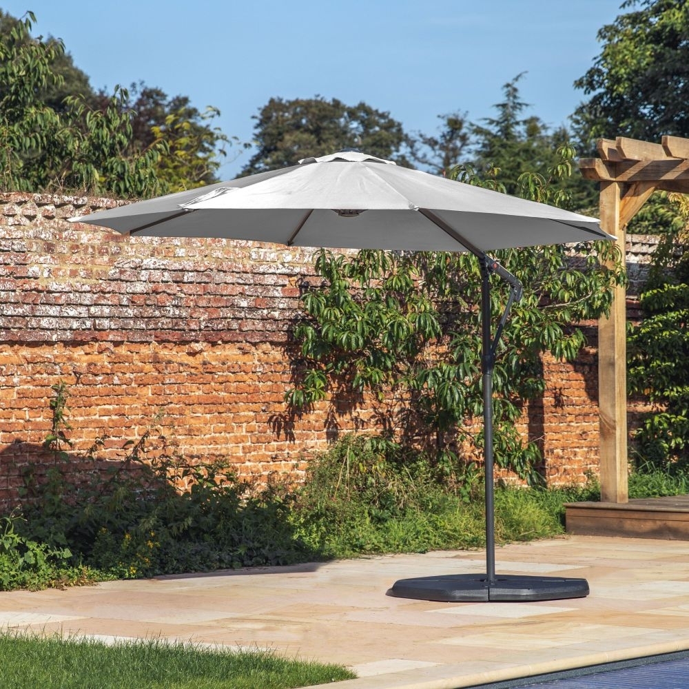 Product photograph of Vazzano Grey 300cm Cantilever Parasol Crank from Choice Furniture Superstore.
