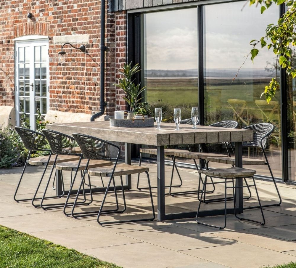 Product photograph of Thanet Teak 221cm Outdoor Garden Dining Table - 8 Seater from Choice Furniture Superstore.