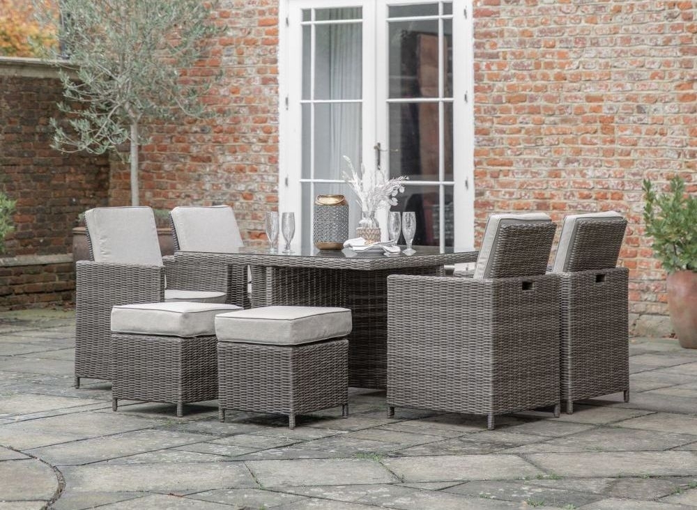 Product photograph of Rondin Natural Rattan 8 Seater Cube Square Outdoor Garden Dining Set from Choice Furniture Superstore.