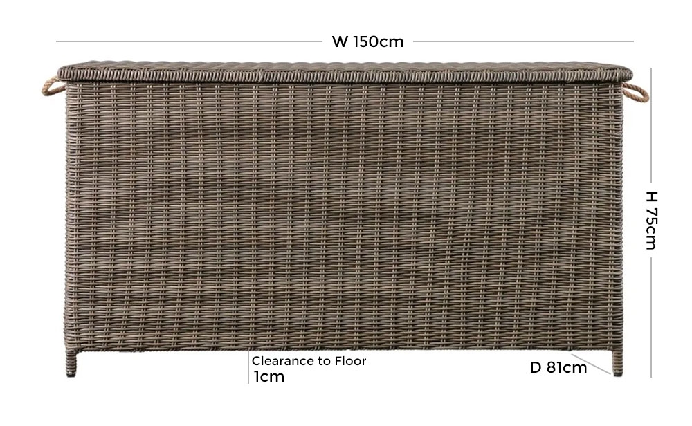 Product photograph of Amber Natural Rattan Outdoor Garden Cushion Storage Box from Choice Furniture Superstore.