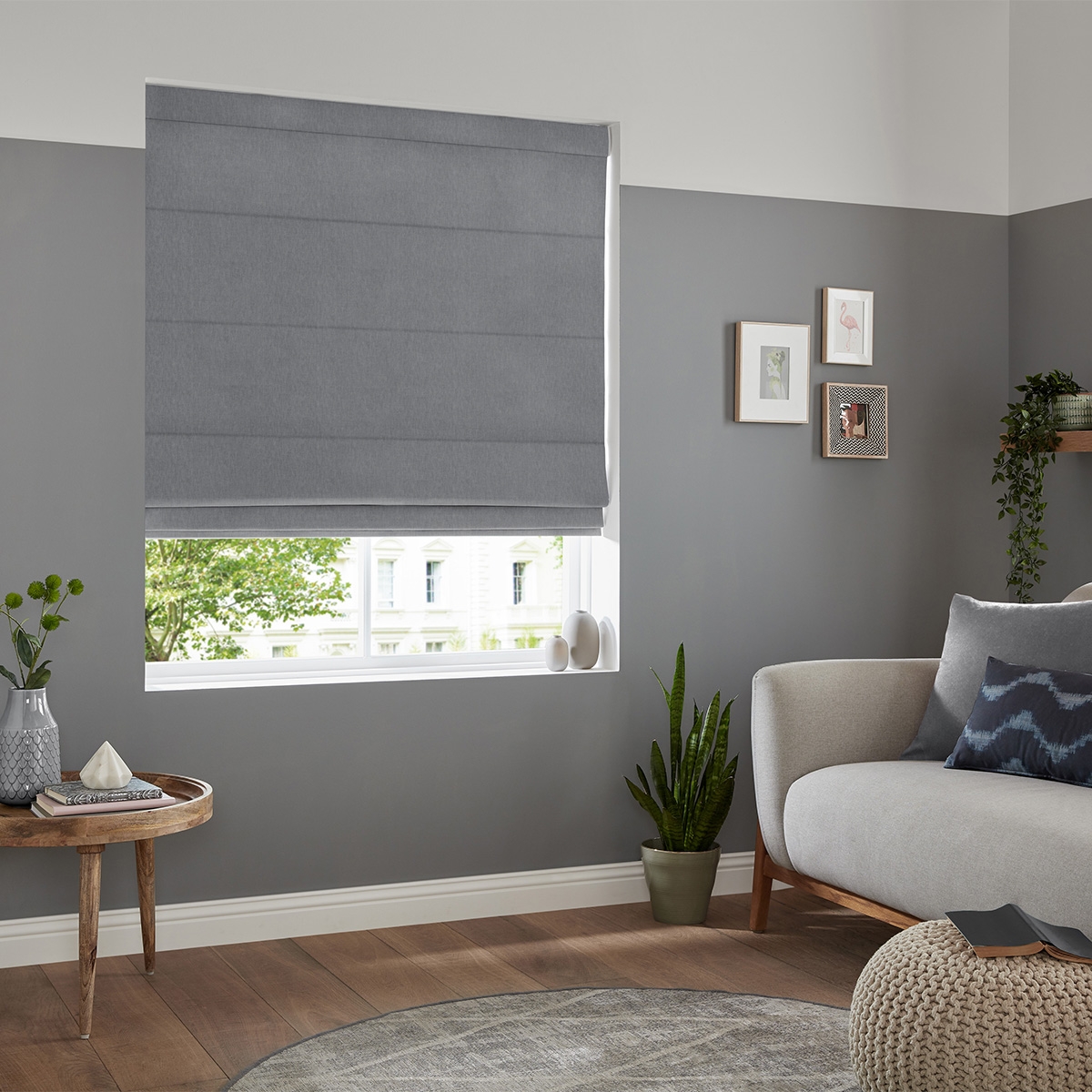 Product photograph of Jesse Charcoal Roman Blind from Choice Furniture Superstore.