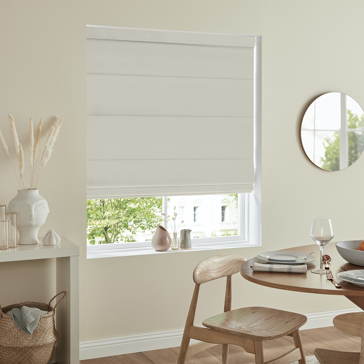 Product photograph of Jesse Cream Roman Blind from Choice Furniture Superstore.