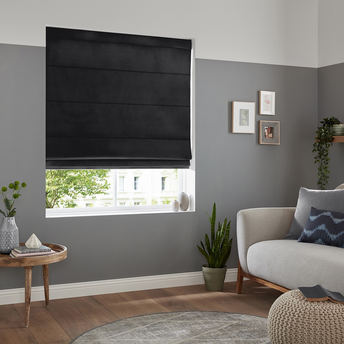 Product photograph of Jesse Noir Roman Blind from Choice Furniture Superstore.