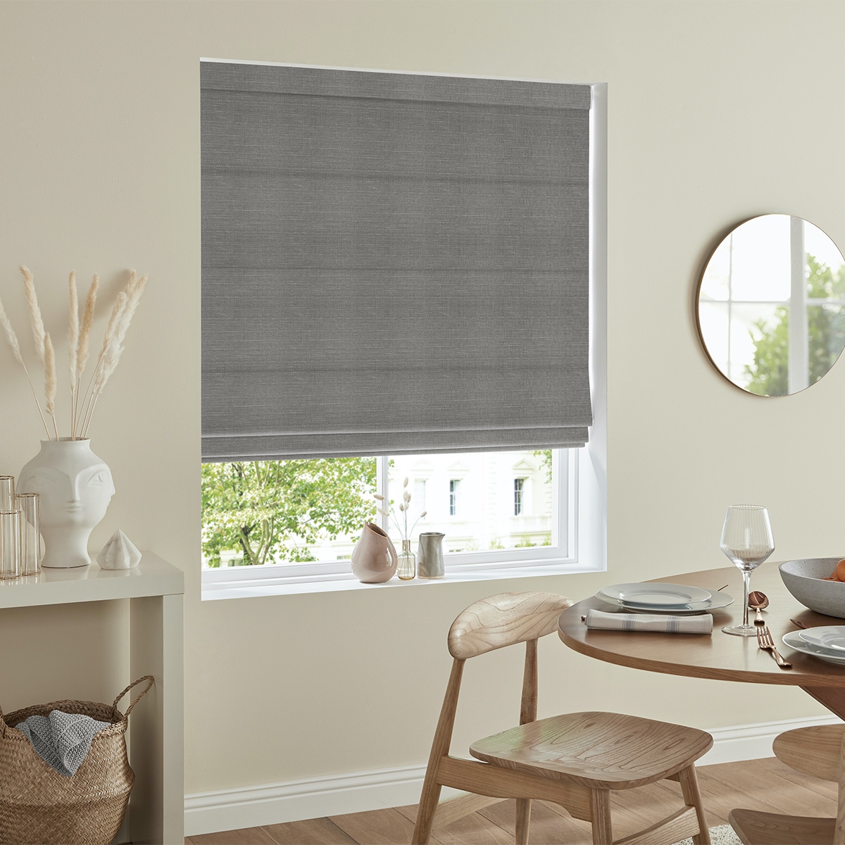Product photograph of Tyson Fog Roman Blind from Choice Furniture Superstore.