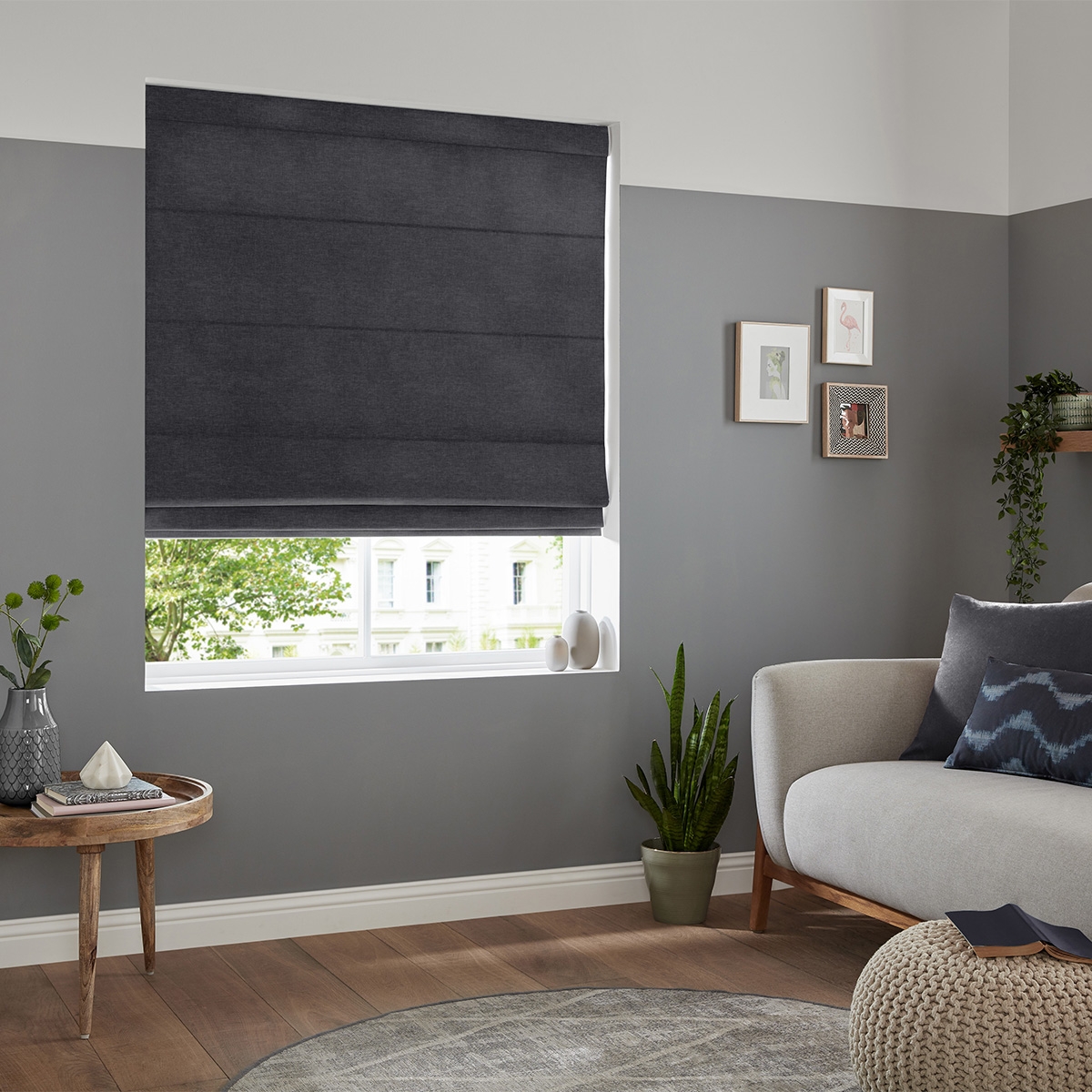 Product photograph of Jenson Charcoal Roman Blind from Choice Furniture Superstore.