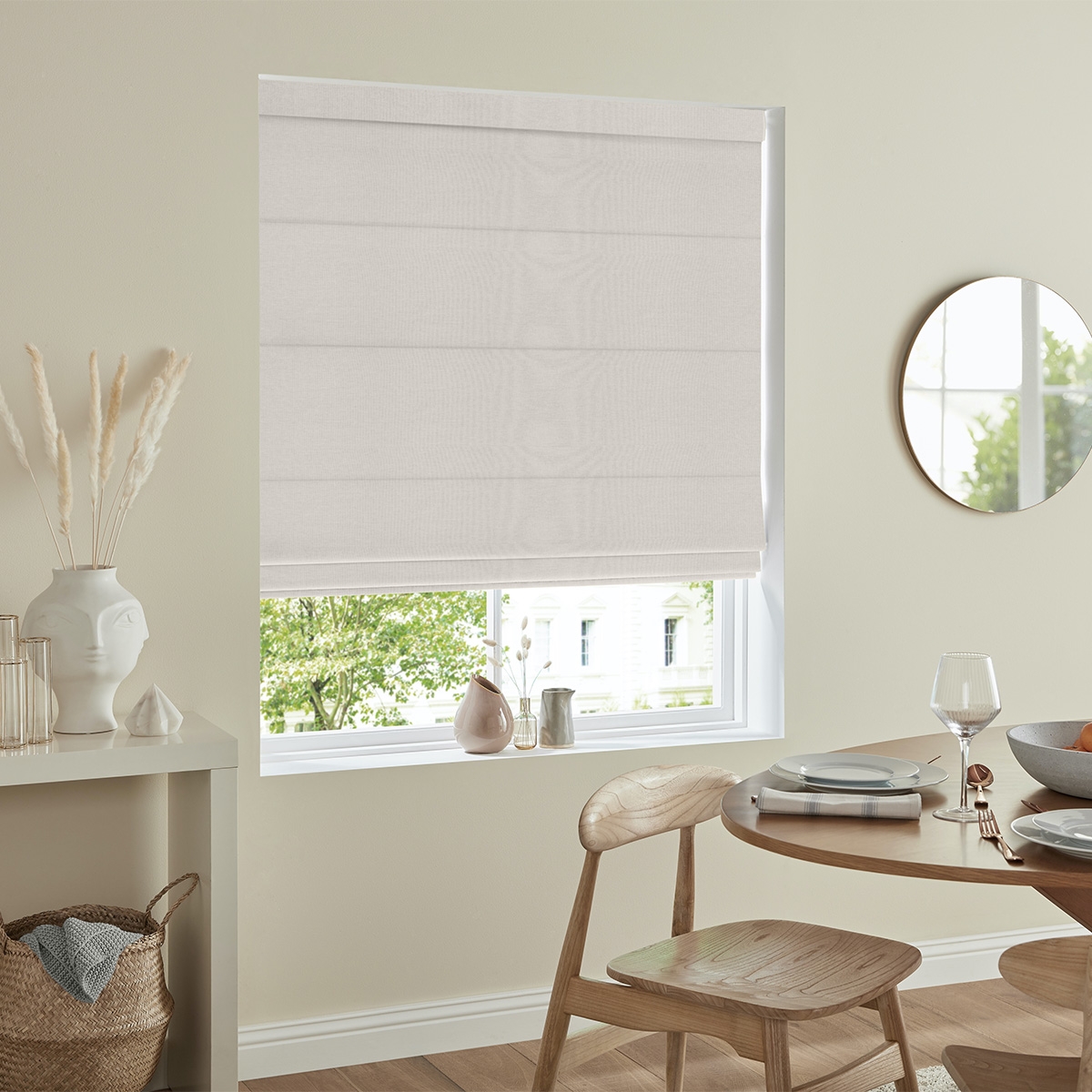 Product photograph of Jenson Oyster Roman Blind from Choice Furniture Superstore.