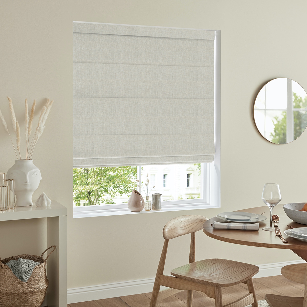 Product photograph of Foden Ivory Roman Blind from Choice Furniture Superstore.