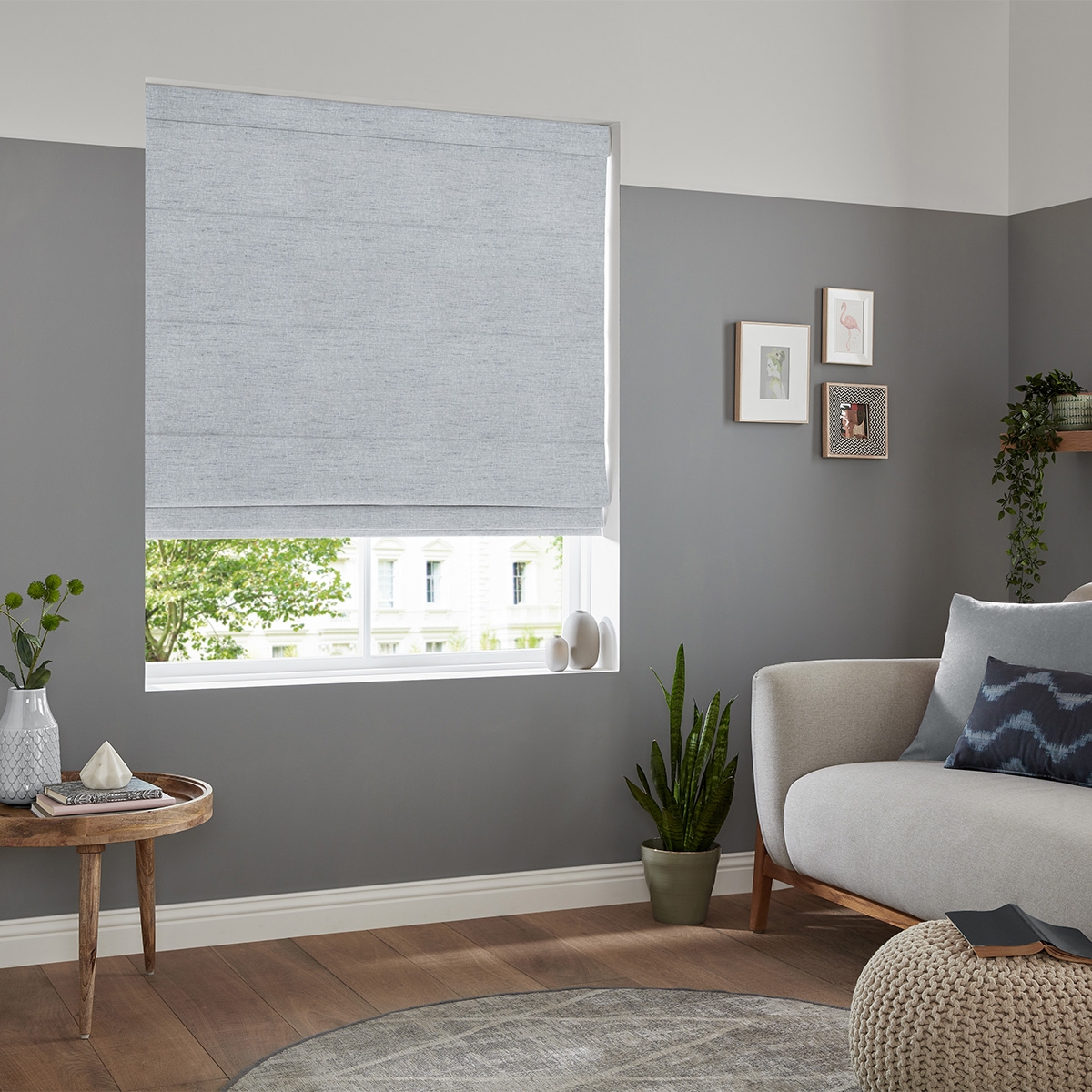 Product photograph of Defoe Silver Roman Blind from Choice Furniture Superstore.