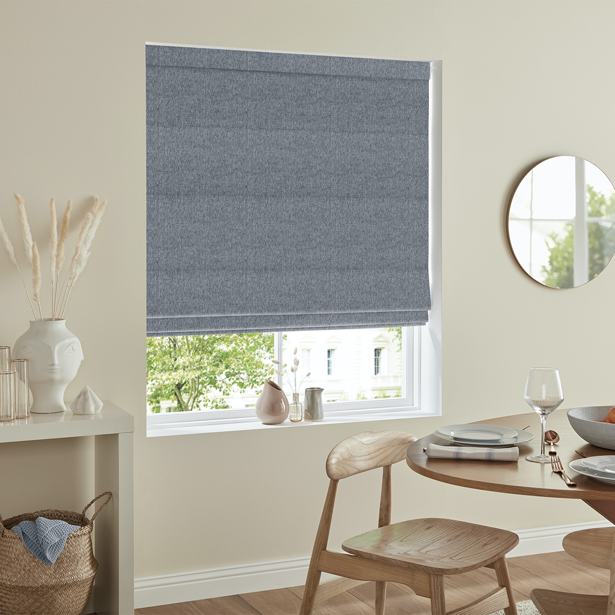 Product photograph of Defoe Slate Roman Blind from Choice Furniture Superstore.