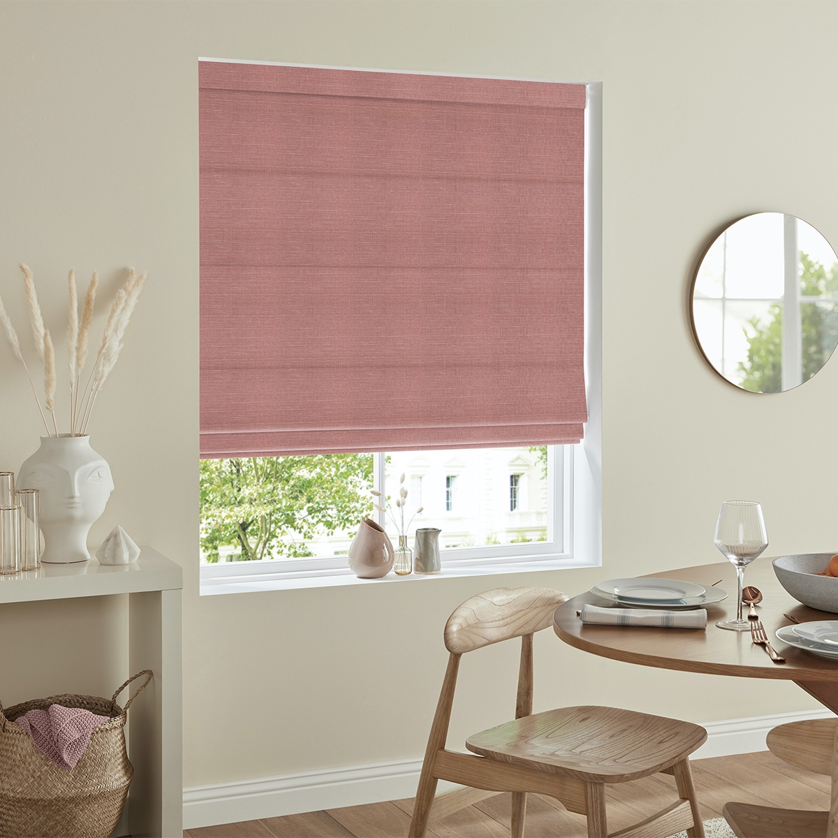 Product photograph of Tyson Blush Roman Blind from Choice Furniture Superstore.
