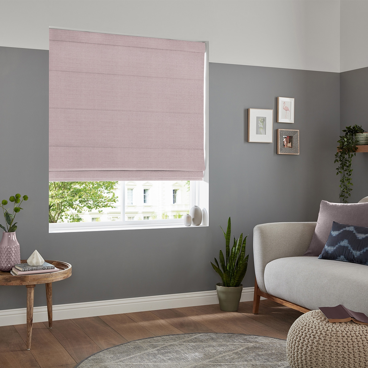Product photograph of Tyson Heather Roman Blind from Choice Furniture Superstore.