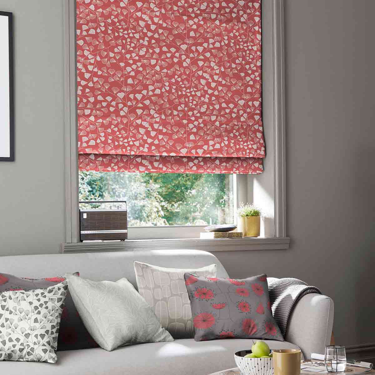 Product photograph of Missprint Fern Coral Roman Blind from Choice Furniture Superstore.