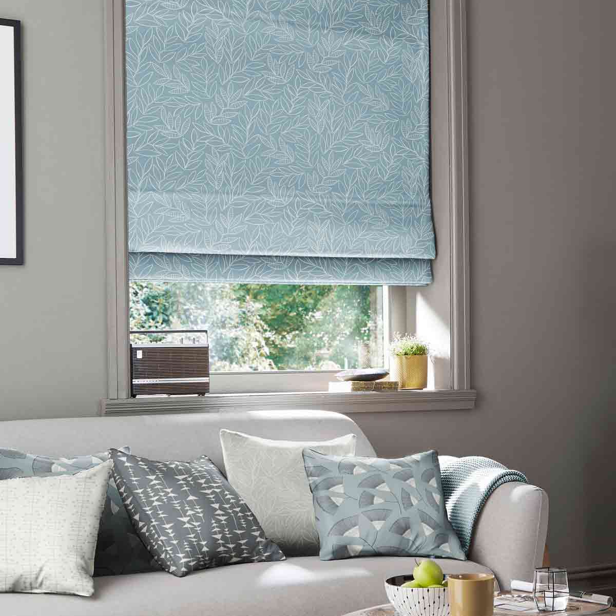 Product photograph of Missprint Laurus China Blue Roman Blind from Choice Furniture Superstore.