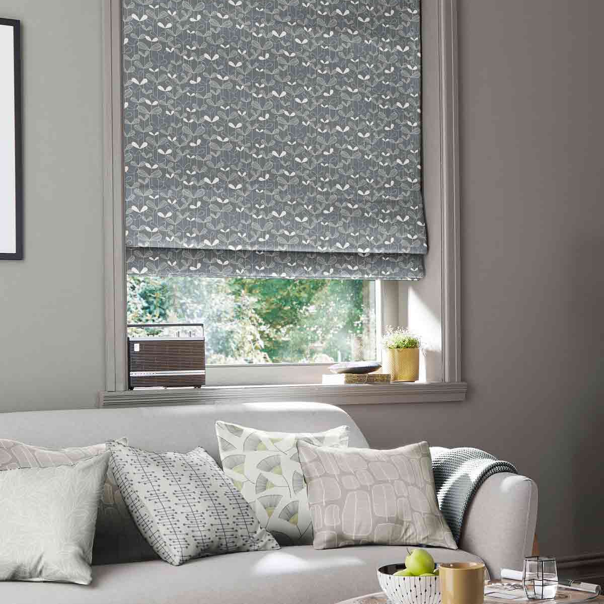 Product photograph of Missprint Saplings Graphite Roman Blind from Choice Furniture Superstore.