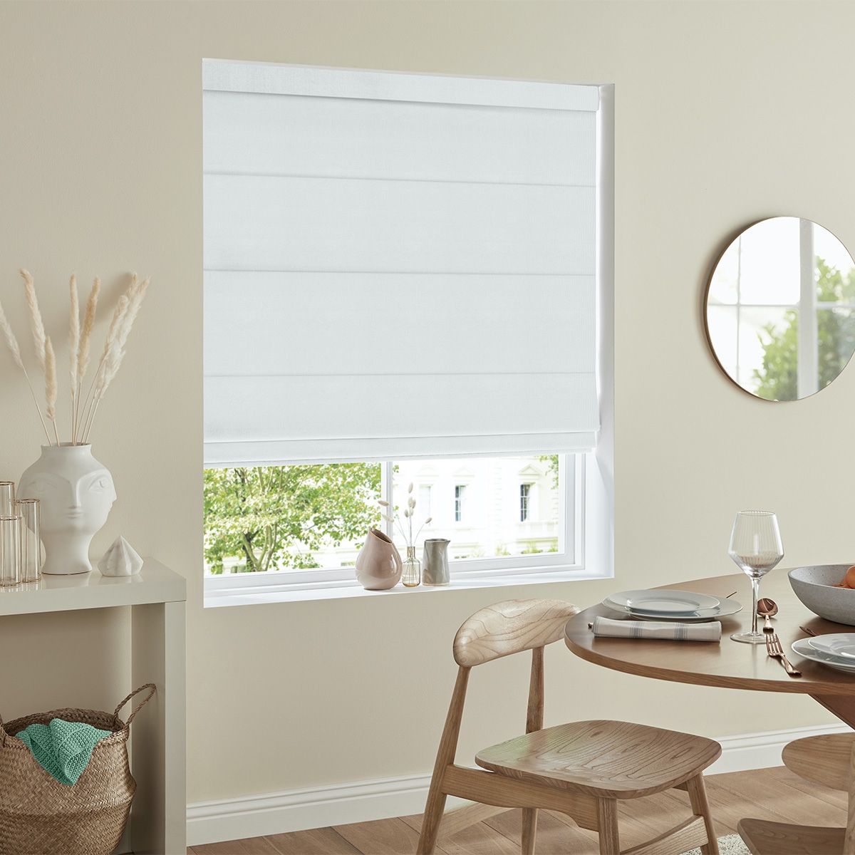 Product photograph of Mina Silver Roman Blind from Choice Furniture Superstore.