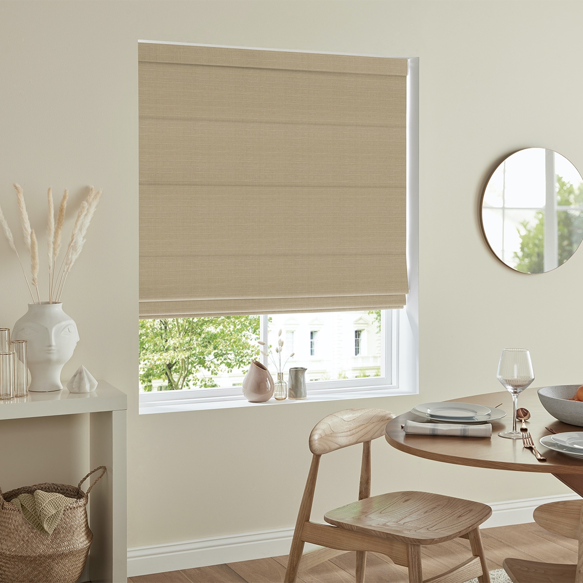 Product photograph of Tyson Sand Roman Blind from Choice Furniture Superstore.