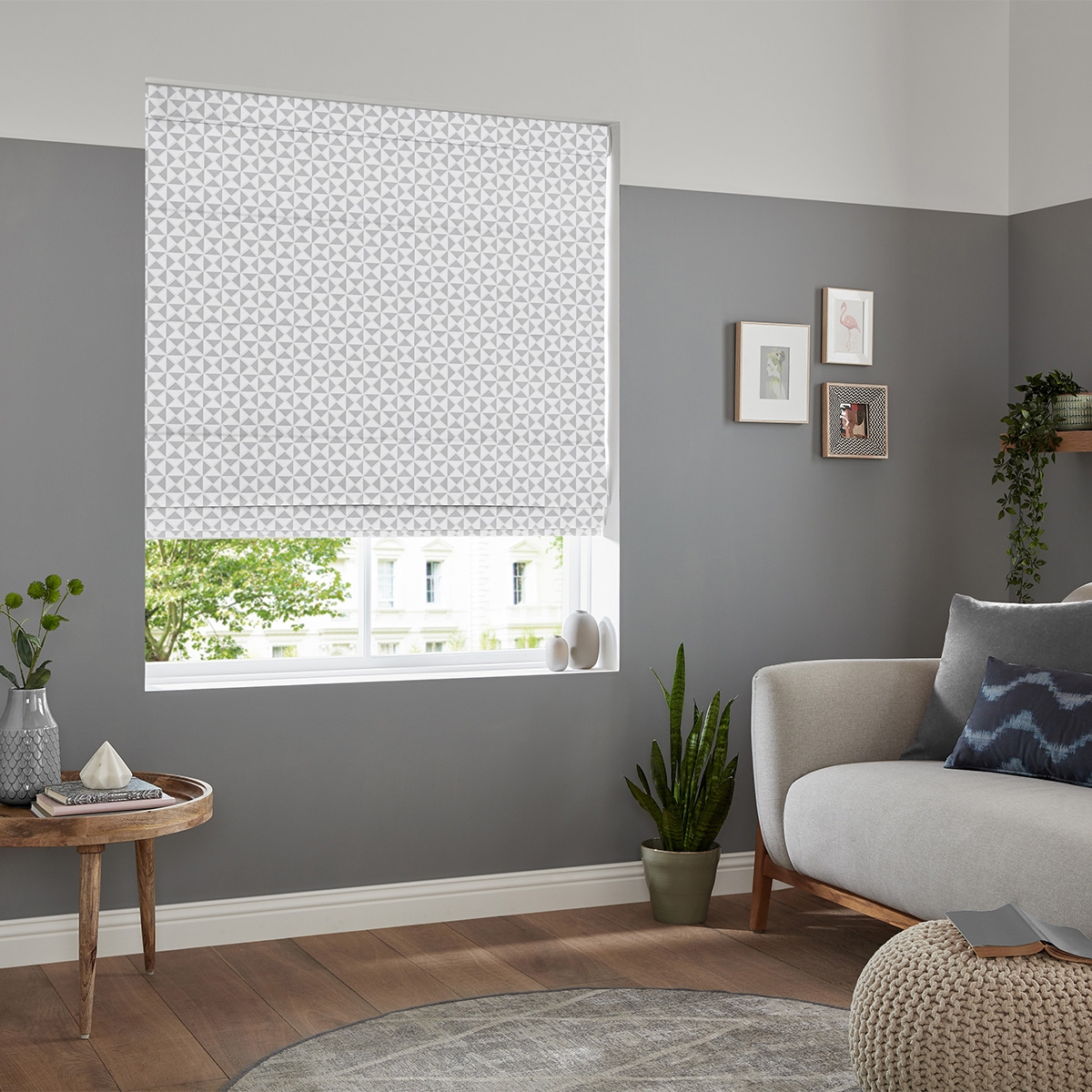 Product photograph of Pierre Silver Roman Blind from Choice Furniture Superstore.