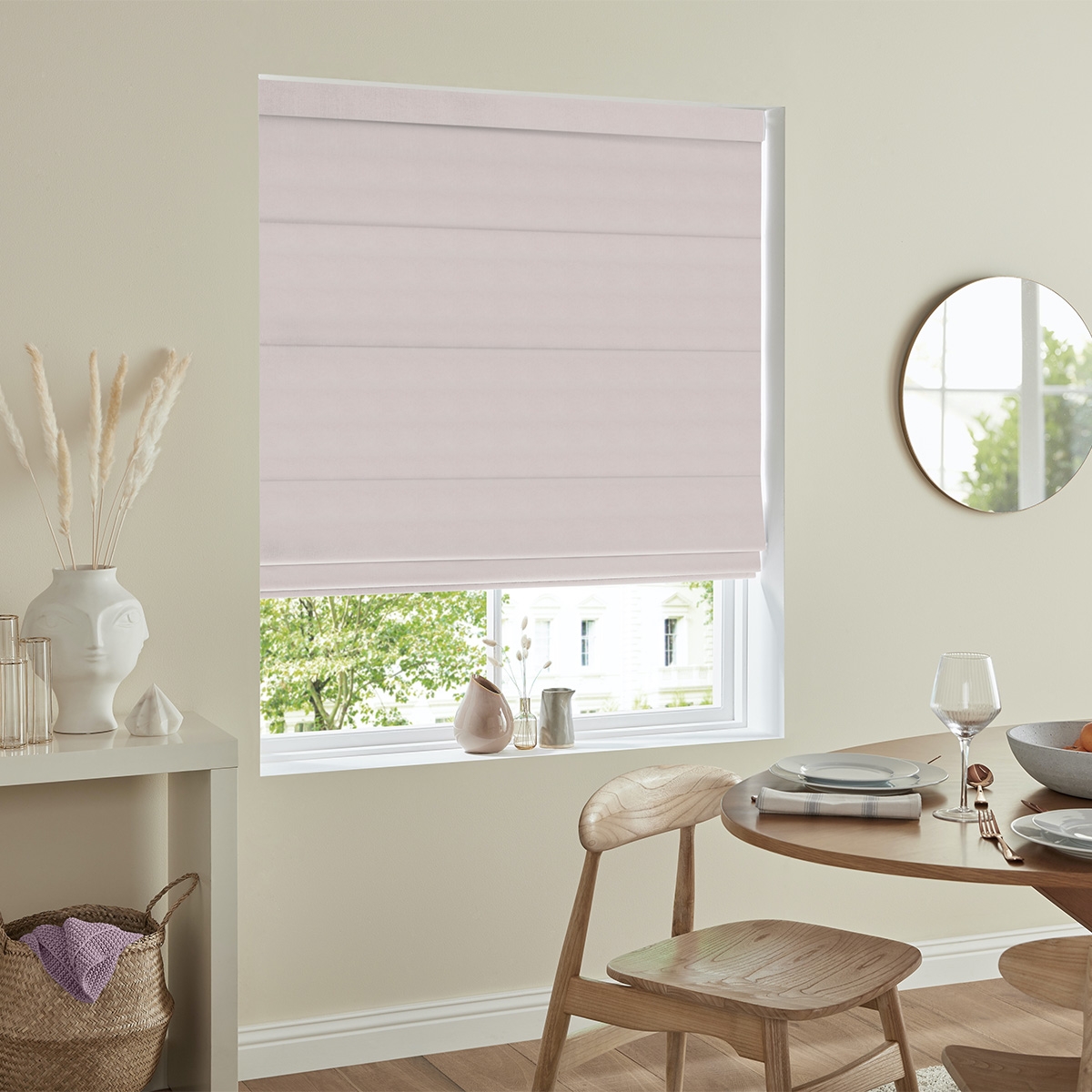 Product photograph of Rudiger Shell Roman Blind from Choice Furniture Superstore.