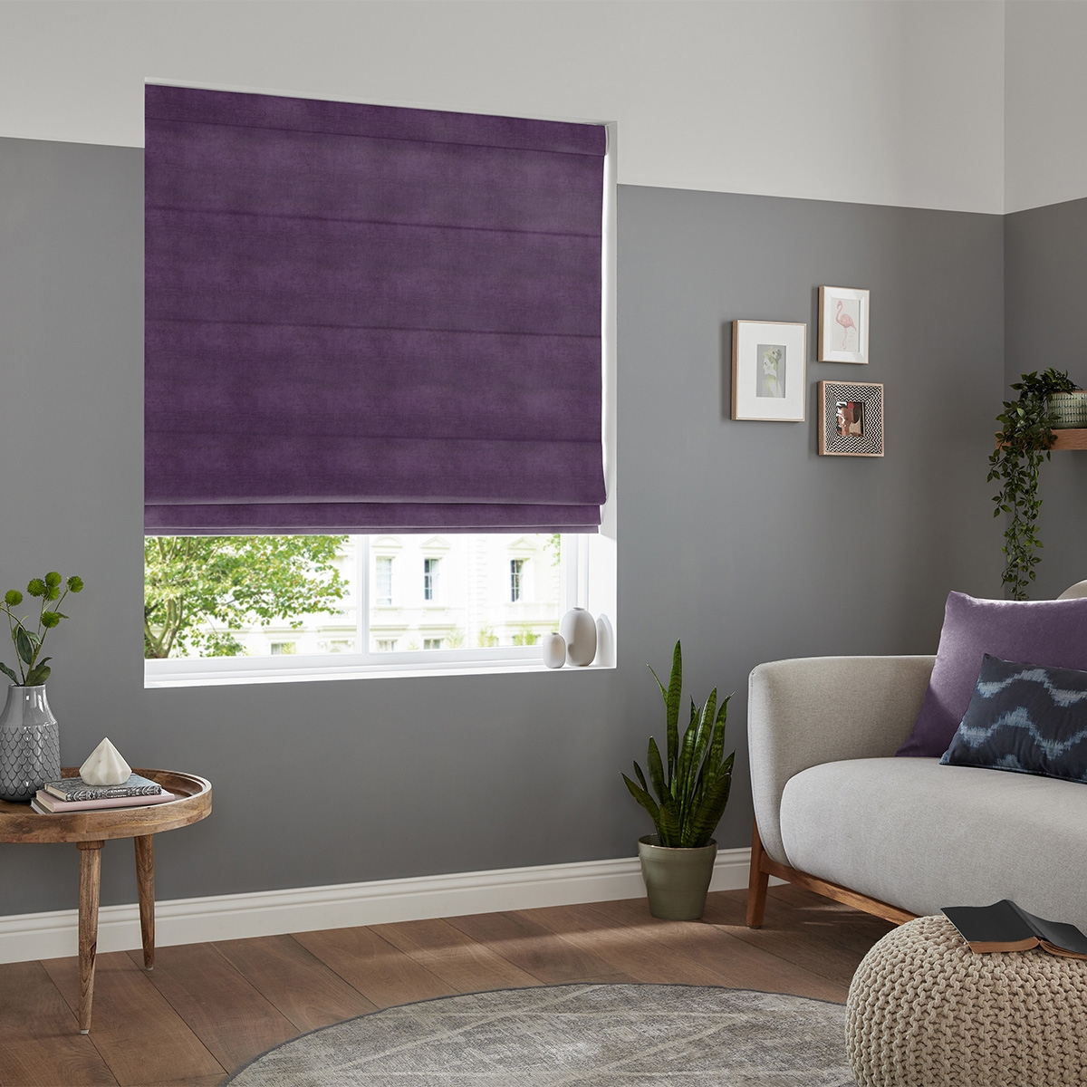 Product photograph of Rudiger Aubergine Roman Blind from Choice Furniture Superstore.