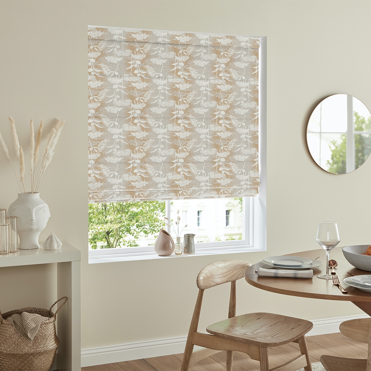 Product photograph of Trincao Ochre Roman Blind from Choice Furniture Superstore.