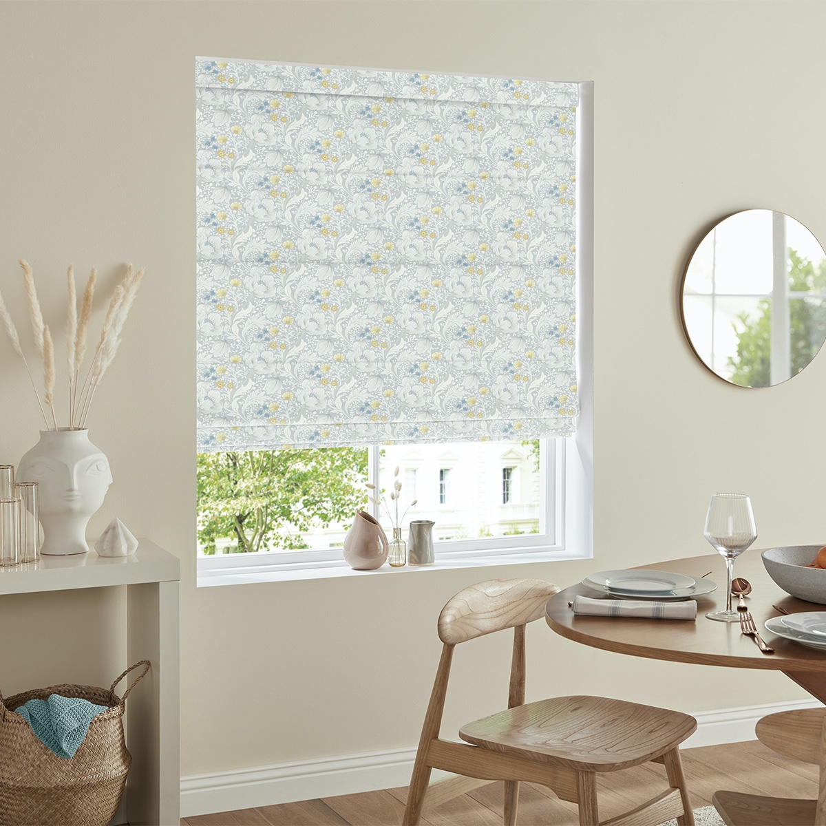 Product photograph of Zouma Silver Roman Blind from Choice Furniture Superstore.