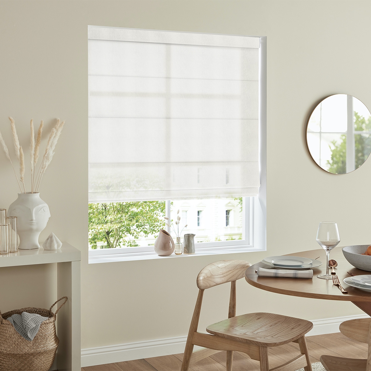 Product photograph of Shilton Champagne Roman Blind from Choice Furniture Superstore.