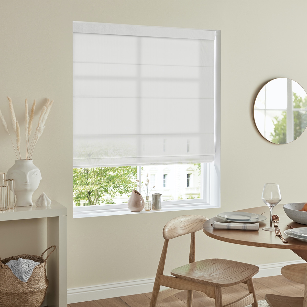 Product photograph of Zaha Linen Roman Blind from Choice Furniture Superstore.