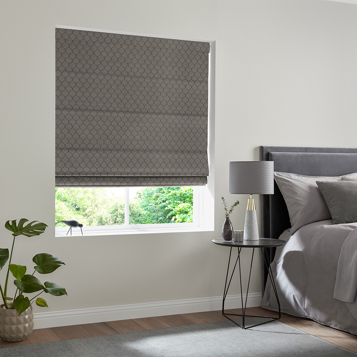 Product photograph of Ozan Graphite Roman Blind from Choice Furniture Superstore.