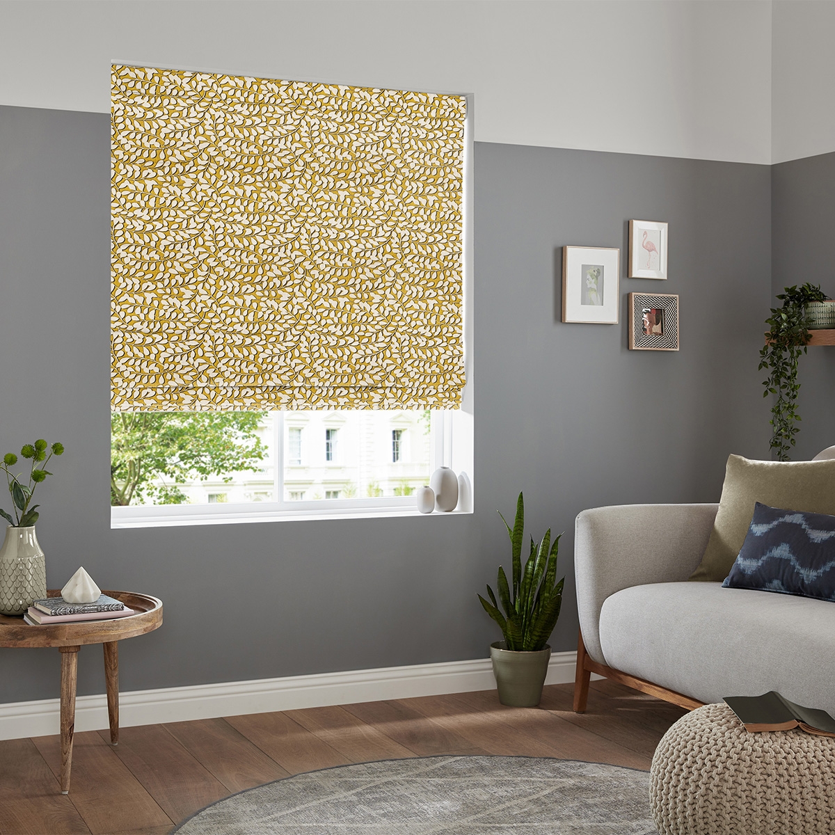 Product photograph of Zakaria Sunflower Roman Blind from Choice Furniture Superstore.