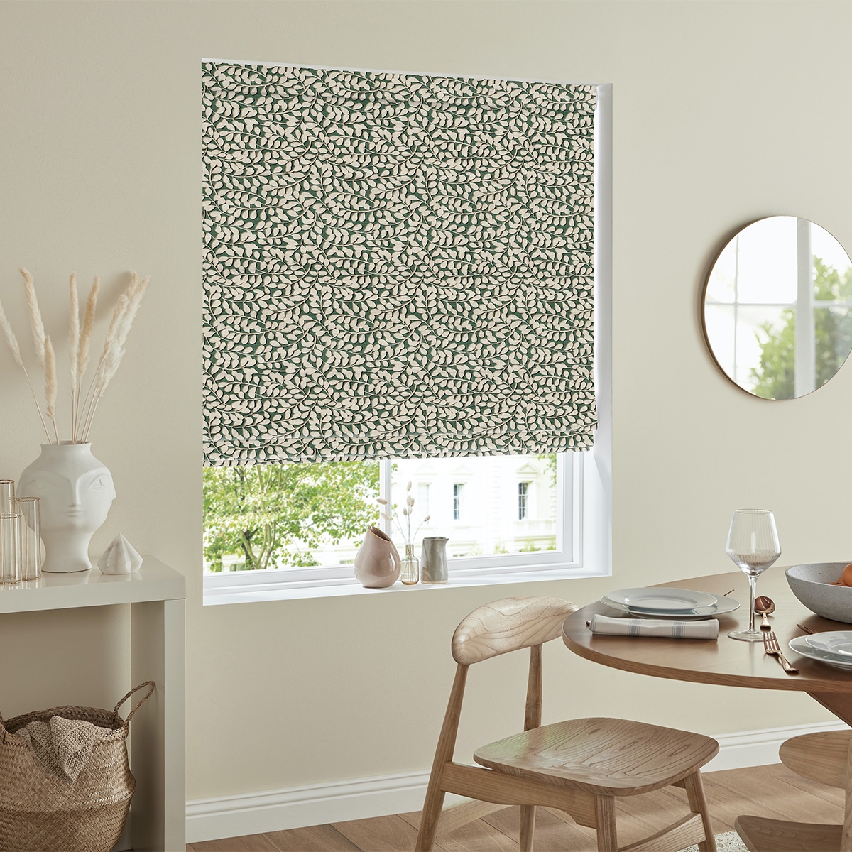 Product photograph of Zakaria Olive Roman Blind from Choice Furniture Superstore.