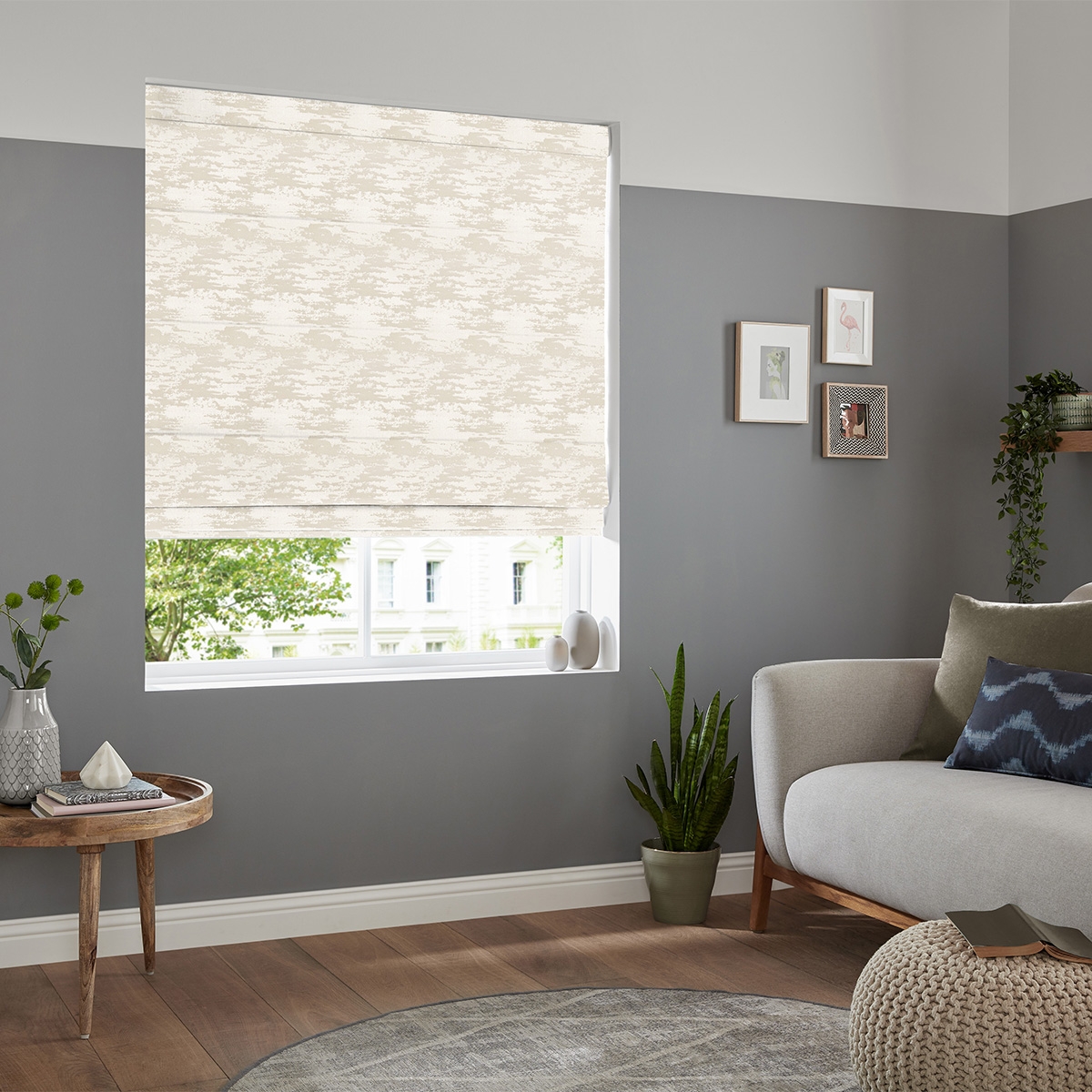 Product photograph of Asmir Oyster Roman Blind from Choice Furniture Superstore.