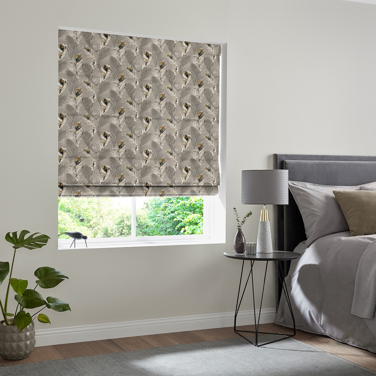 Product photograph of Laimer Linen Roman Blind from Choice Furniture Superstore.
