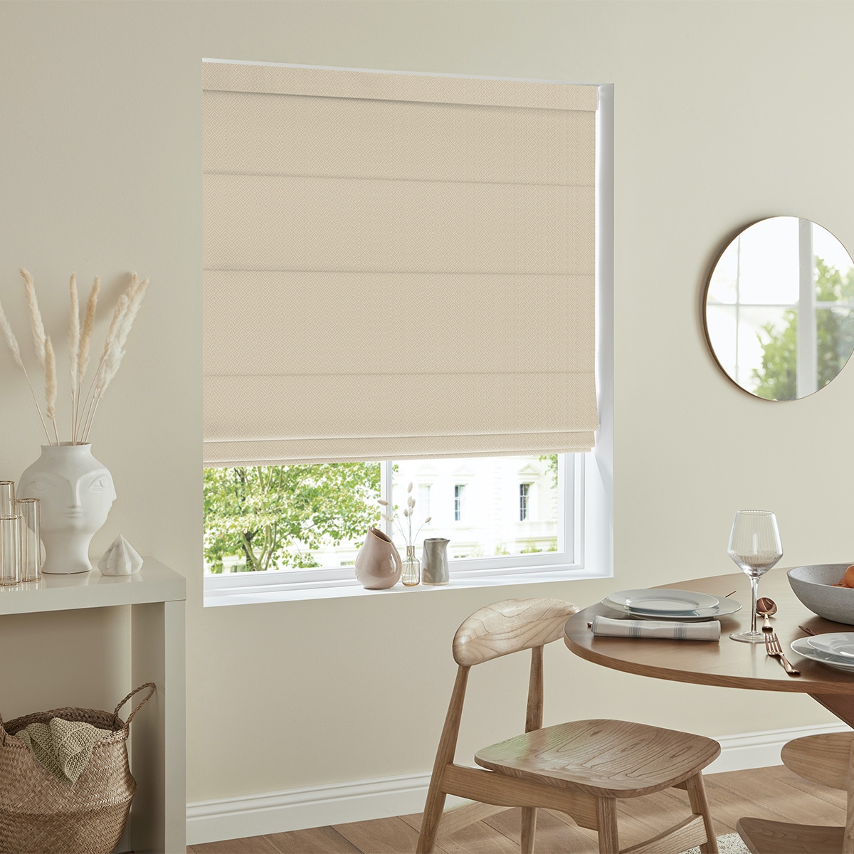 Product photograph of Konsa Champagne Roman Blind from Choice Furniture Superstore.