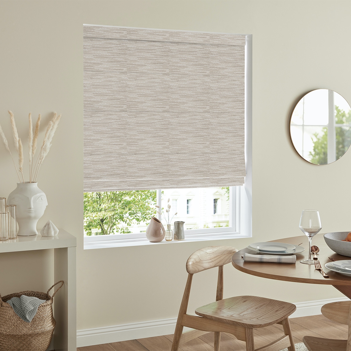 Product photograph of Janik Oyster Roman Blind from Choice Furniture Superstore.