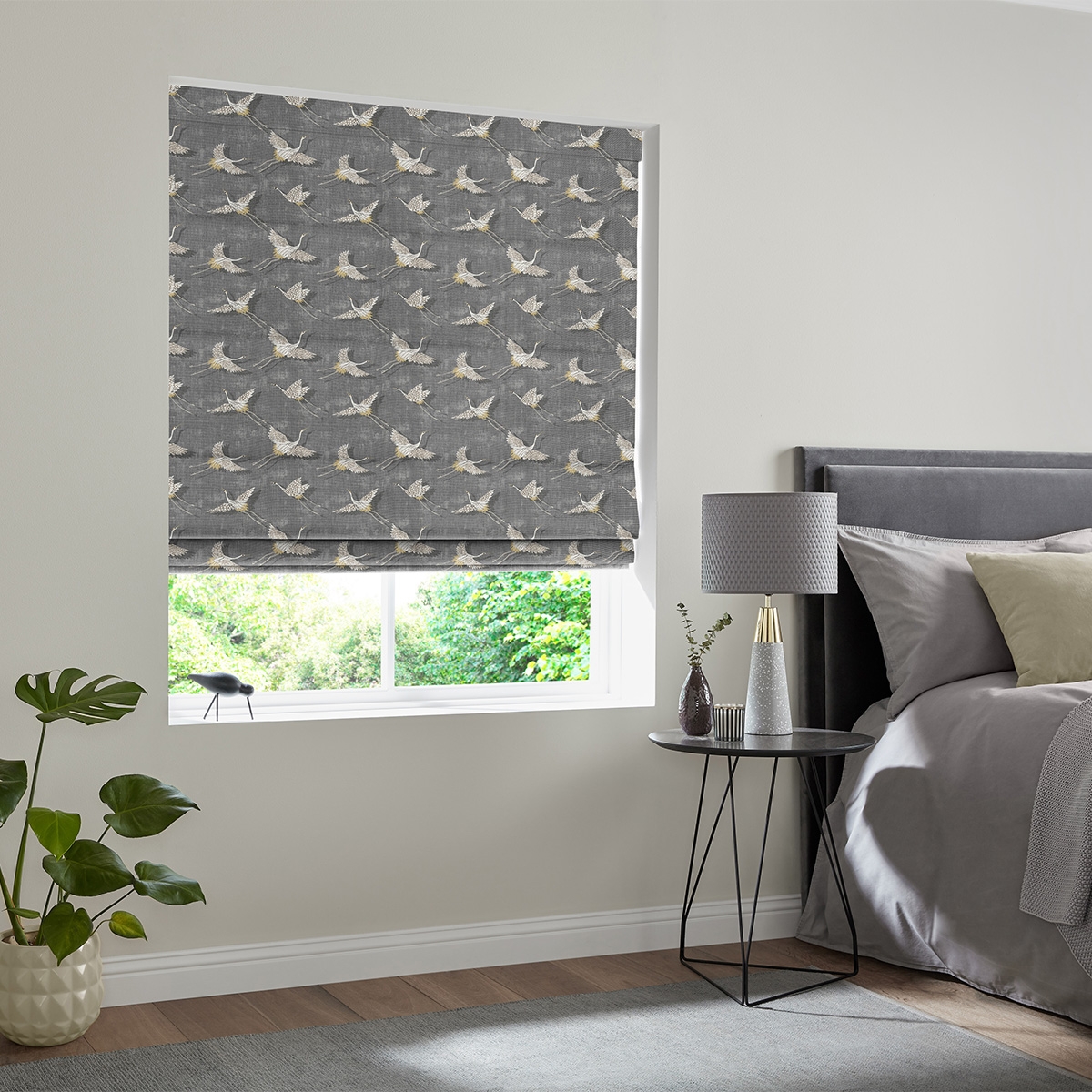 Product photograph of Olivia Slate Roman Blind from Choice Furniture Superstore.