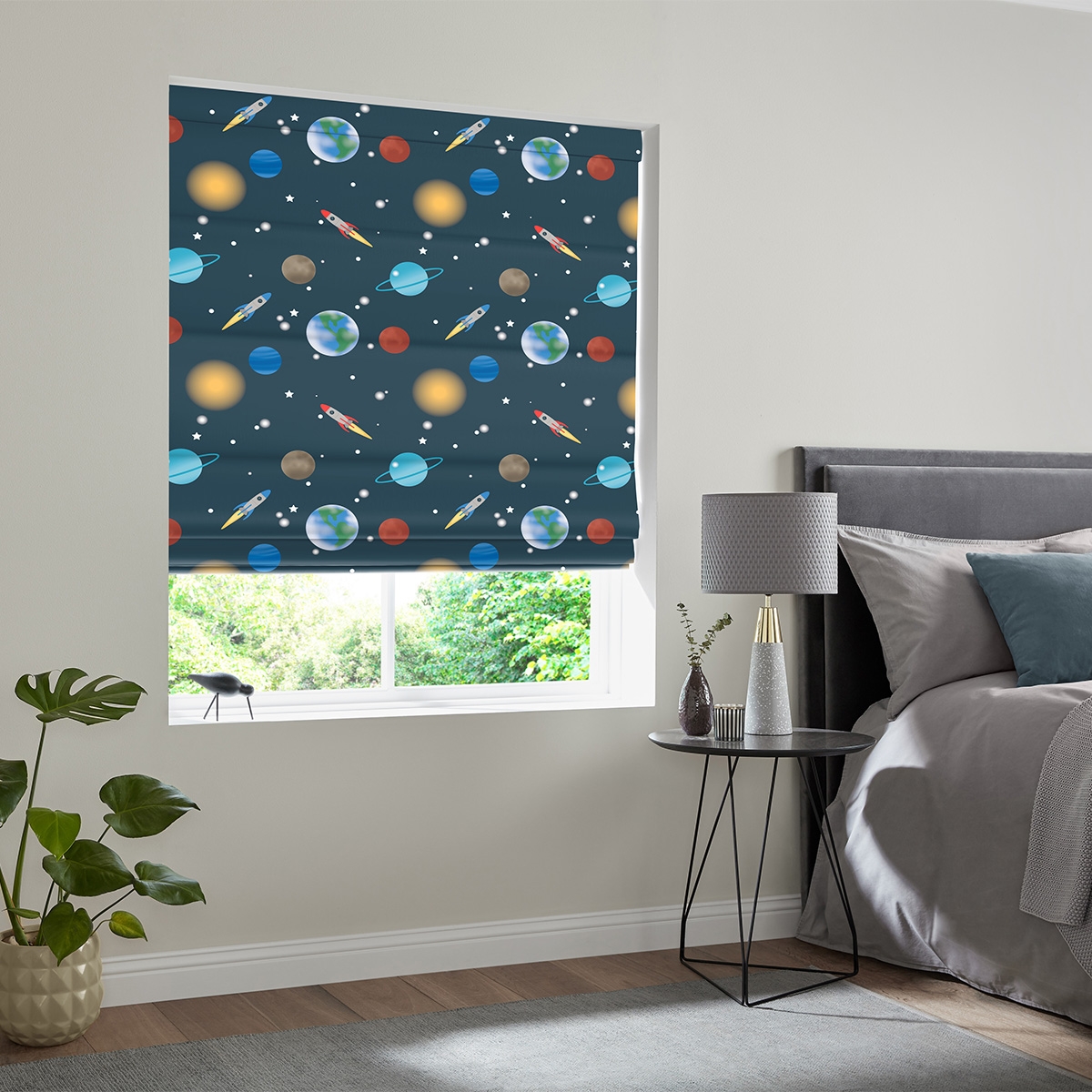 Product photograph of Into Space Multi Roman Blind from Choice Furniture Superstore.