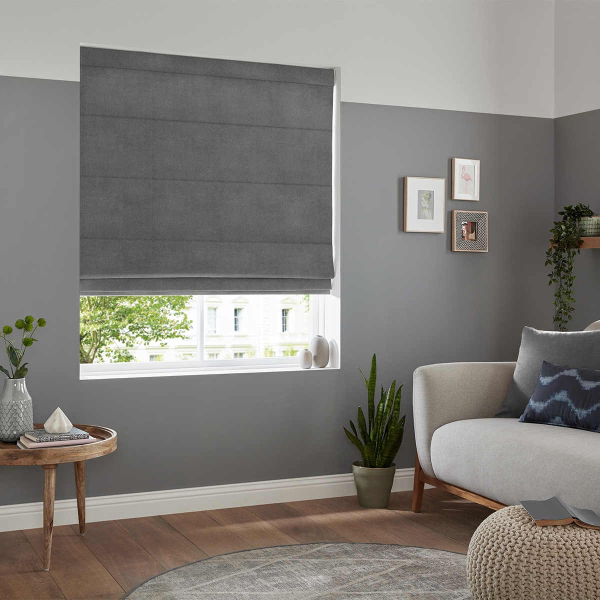 Product photograph of Rudiger Slate Roman Blind from Choice Furniture Superstore.