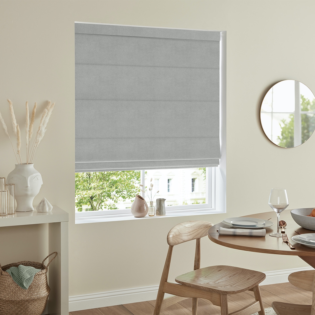 Product photograph of Rudiger Silver Roman Blind from Choice Furniture Superstore.