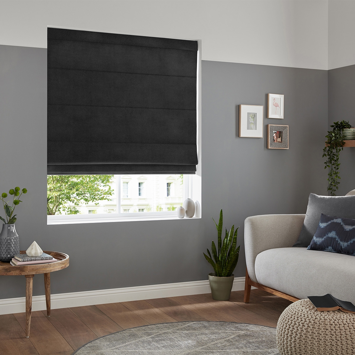 Product photograph of Rudiger Ebony Roman Blind from Choice Furniture Superstore.