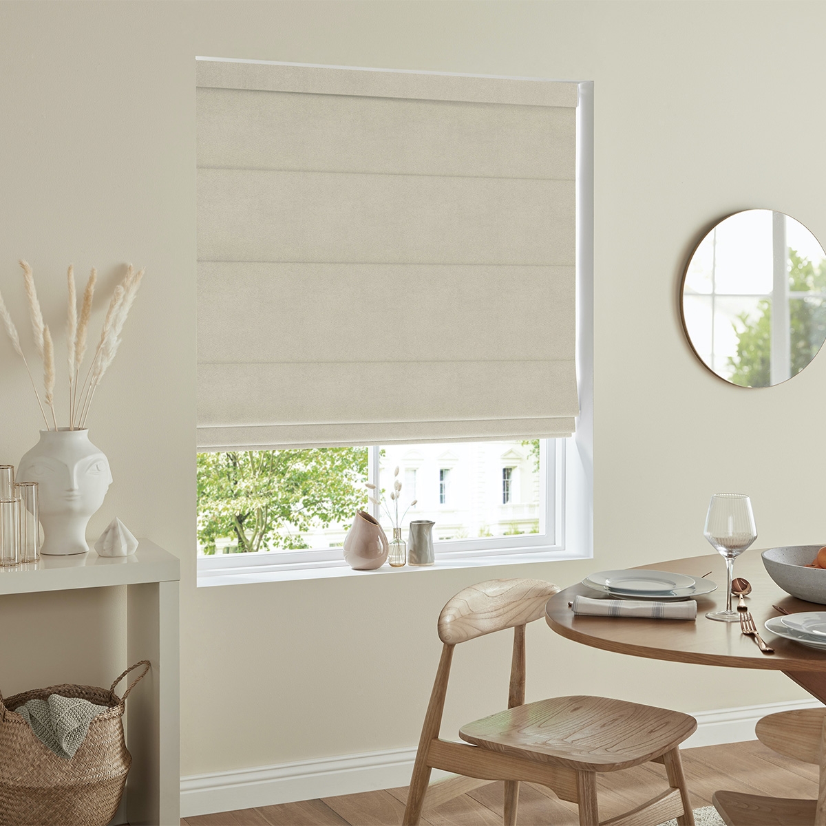 Product photograph of Rudiger Vanilla Roman Blind from Choice Furniture Superstore.